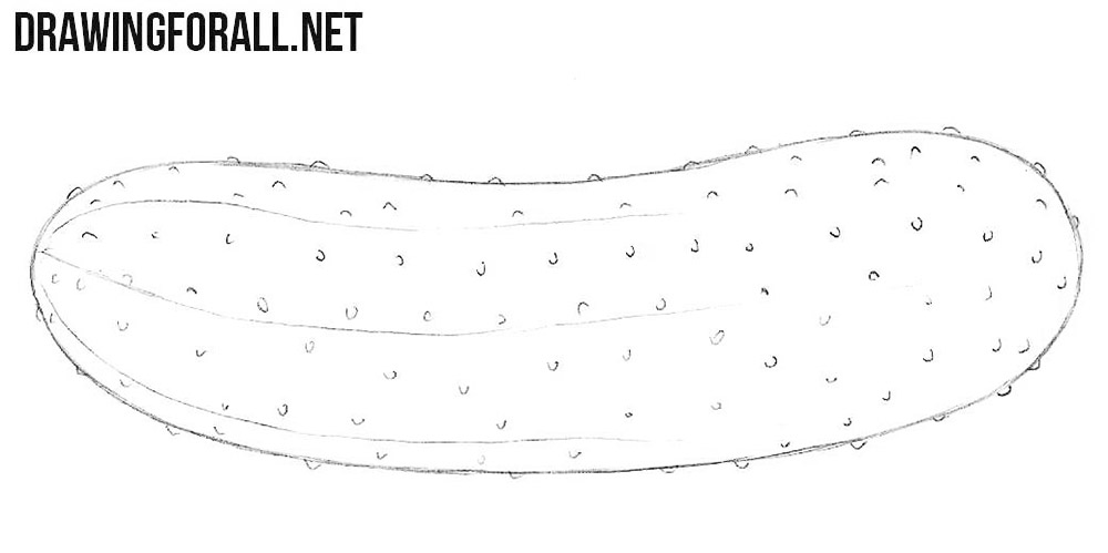 Adding small bumps and irregularities across the cucumber’s outer surface.