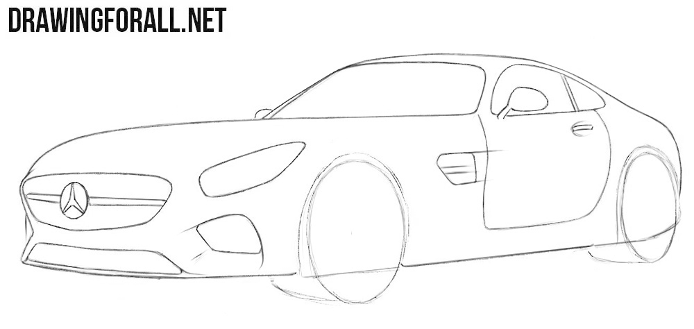 Draw the door and air intake of the GT car