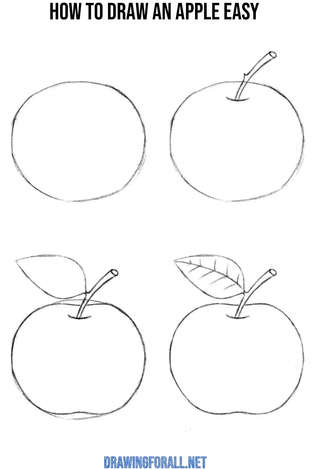 how to draw an apple easy