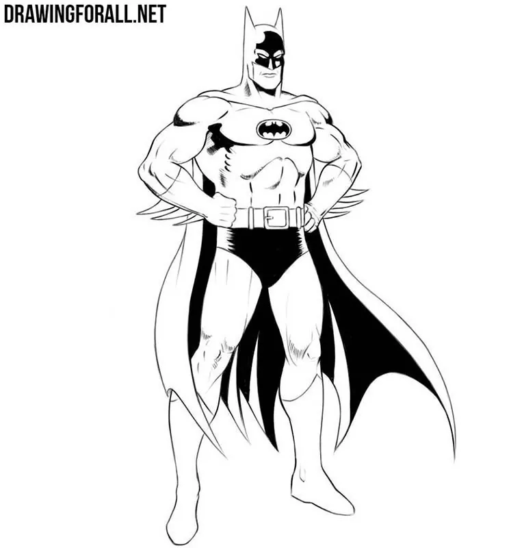 Easy How to Draw Batman Tutorial and Batman Coloring Page