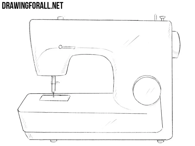 How to draw a sewing machine