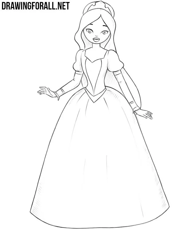 How to draw a princess easy