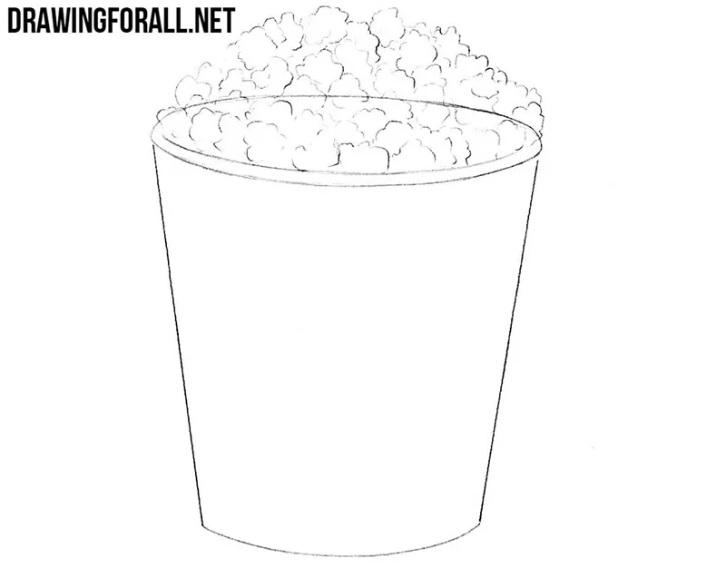 How to draw a popcorn easy