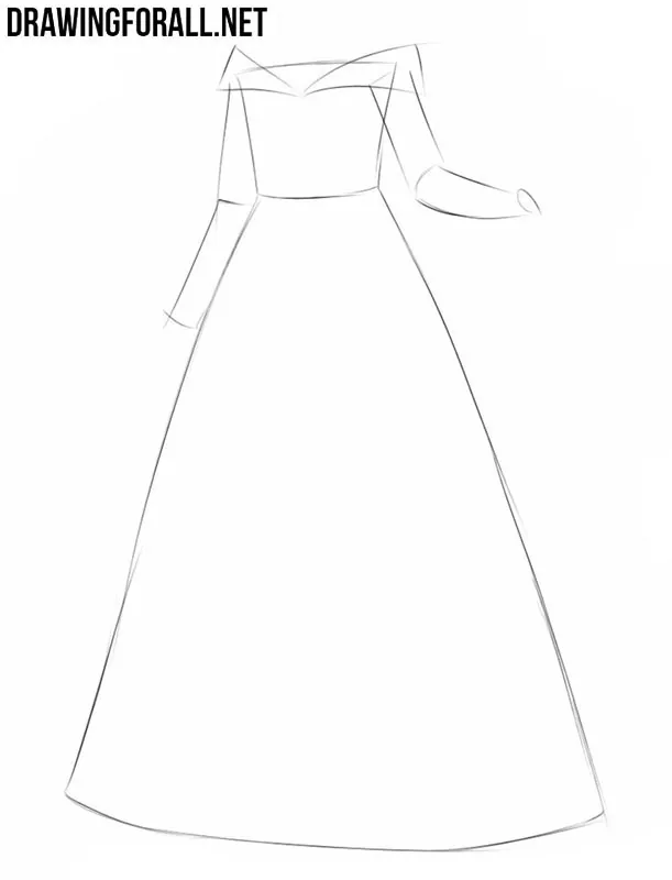 How to draw a princess dress easy