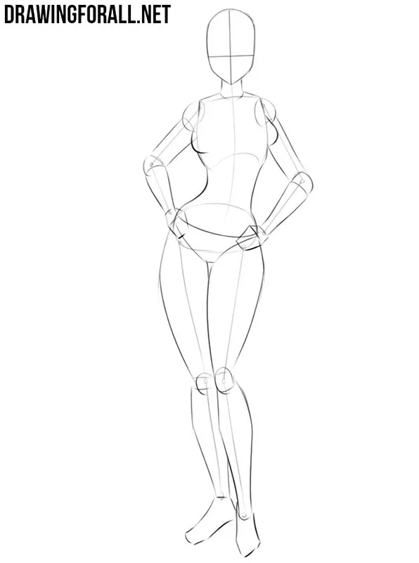 Anime girl body sketch