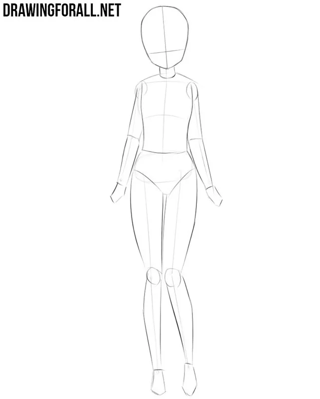 Anime girl outline