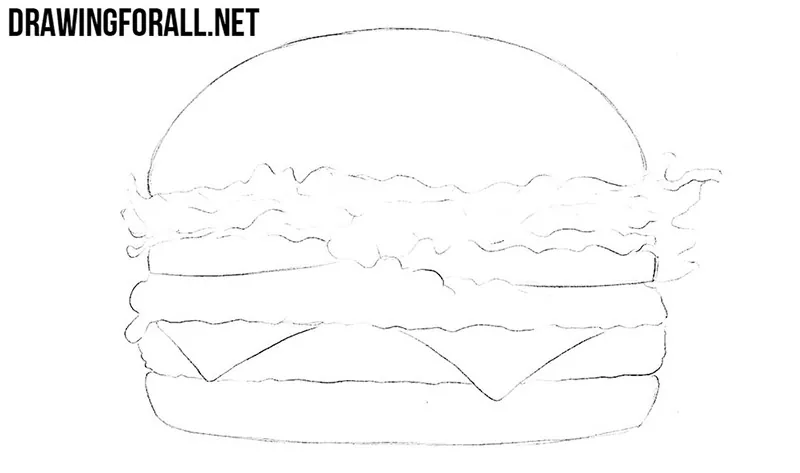 How to draw a burger easy