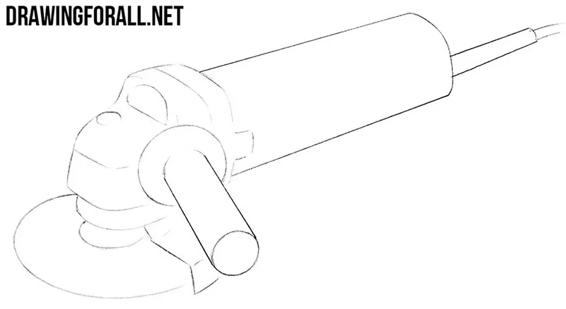 How to draw an angle grinder