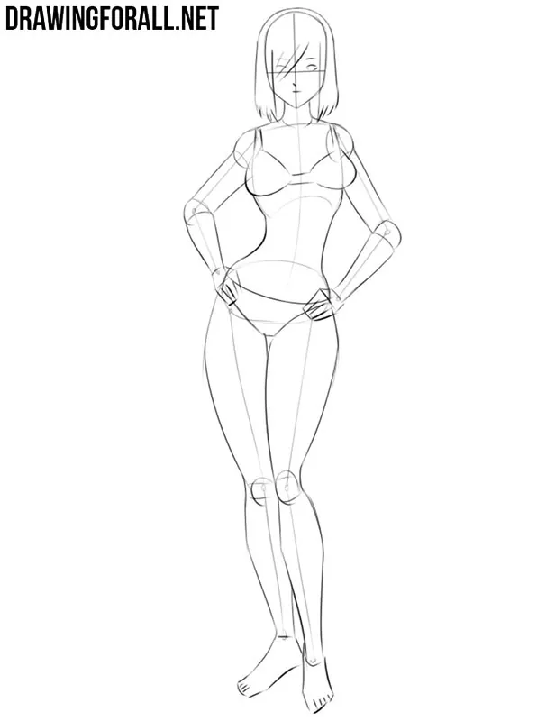 Anime girl body outline