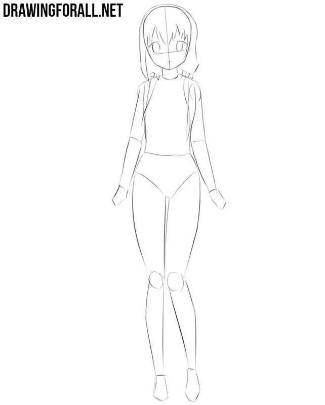 Anime girl outline