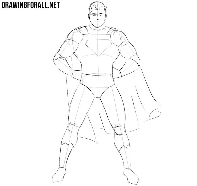 How to draw Superman step by step easy