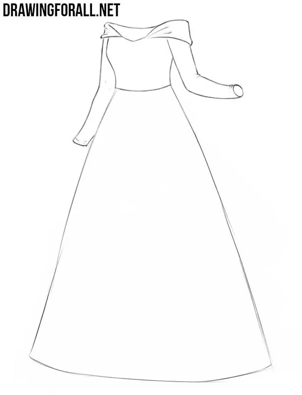 Princess dress drawing guide