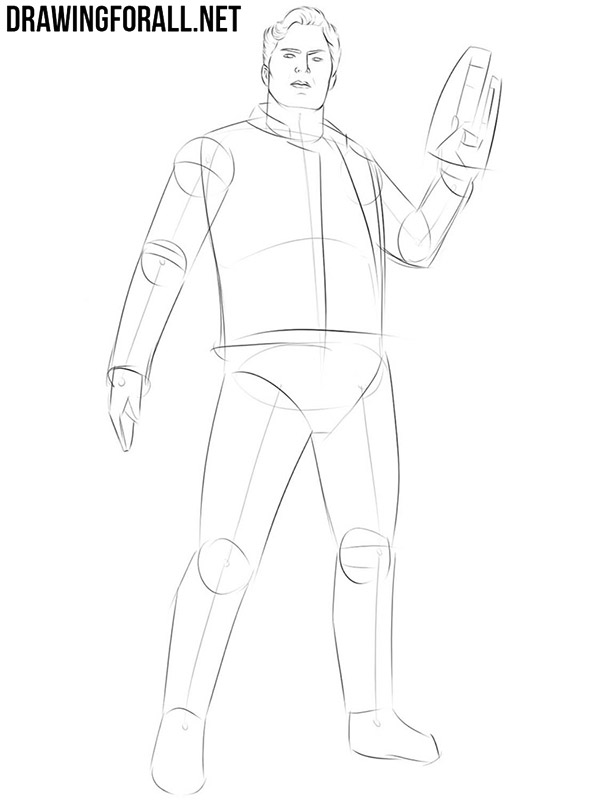 How to draw Star Lord's face