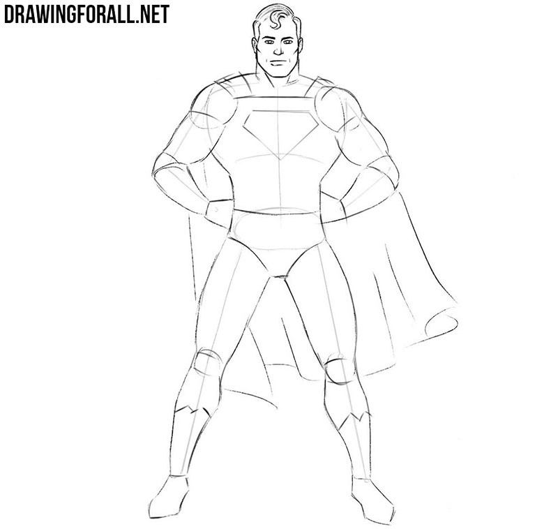 How to draw Superman step by step