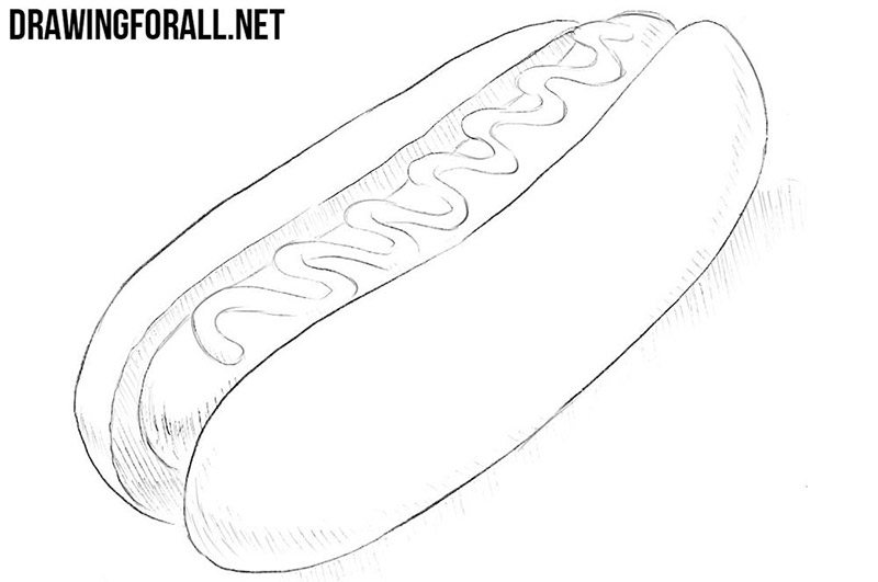 How to draw a hotdog