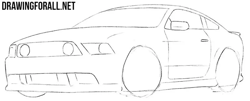 How to draw a muscle car easy