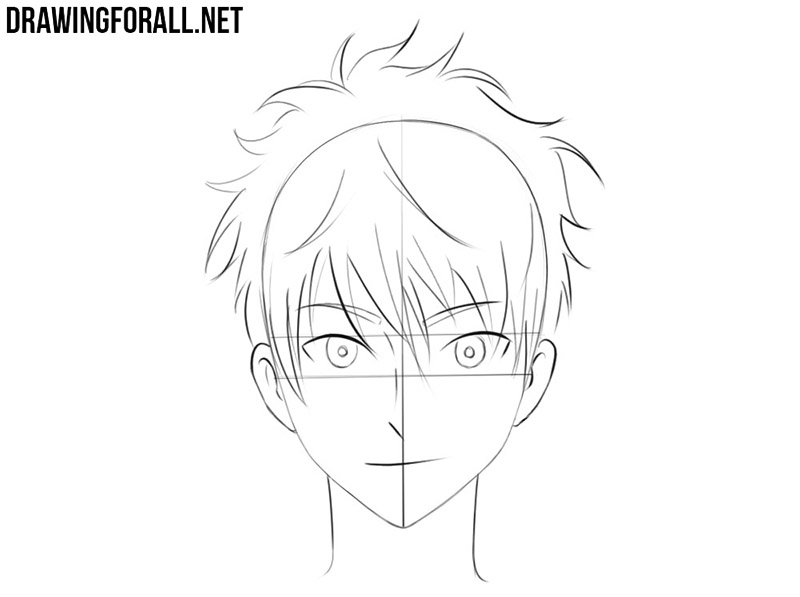 How to draw an anime head male