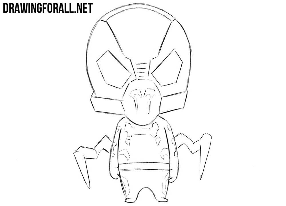 How to draw chibi Yellowjacket from Marvel