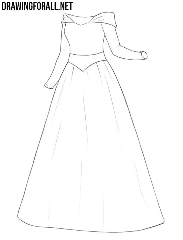 Princess dress drawing tutorial