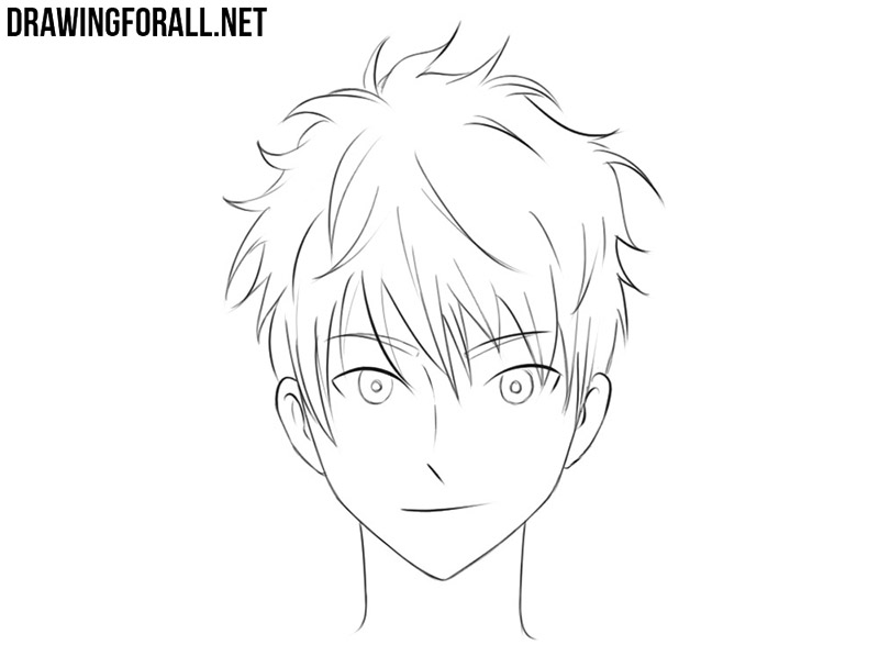 Anime head drawing