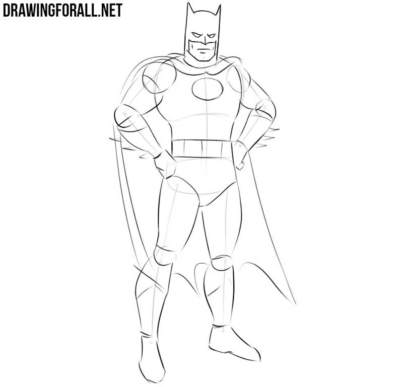 How to draw Batman easy step by step