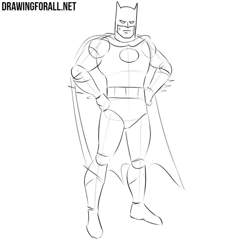 How to draw Batman easy step by step