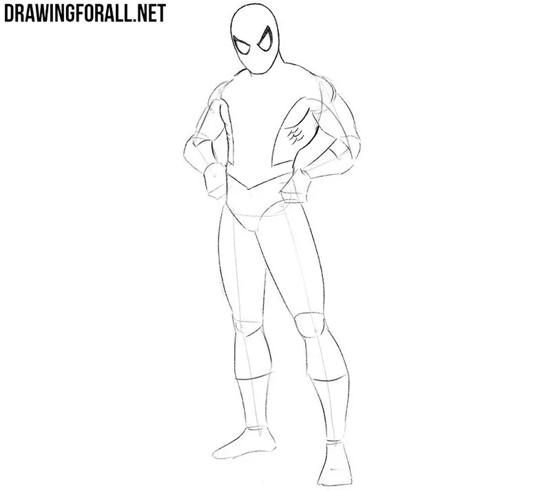 How to draw Spider-Man step by step full body