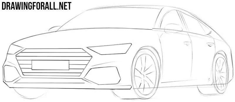 How to draw a car step by step