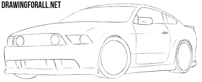 How to draw a muscle car step by step