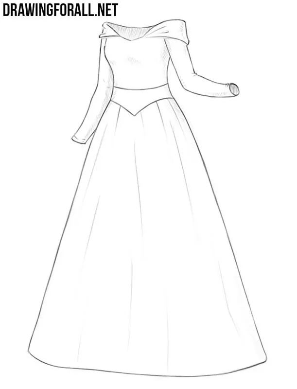 How to draw a princess dress