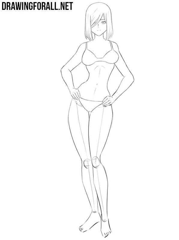 Drawing anime female body
