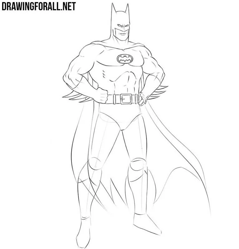 How to draw Batman easy