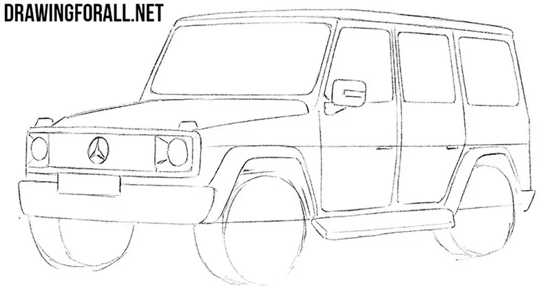 How to draw an off road car