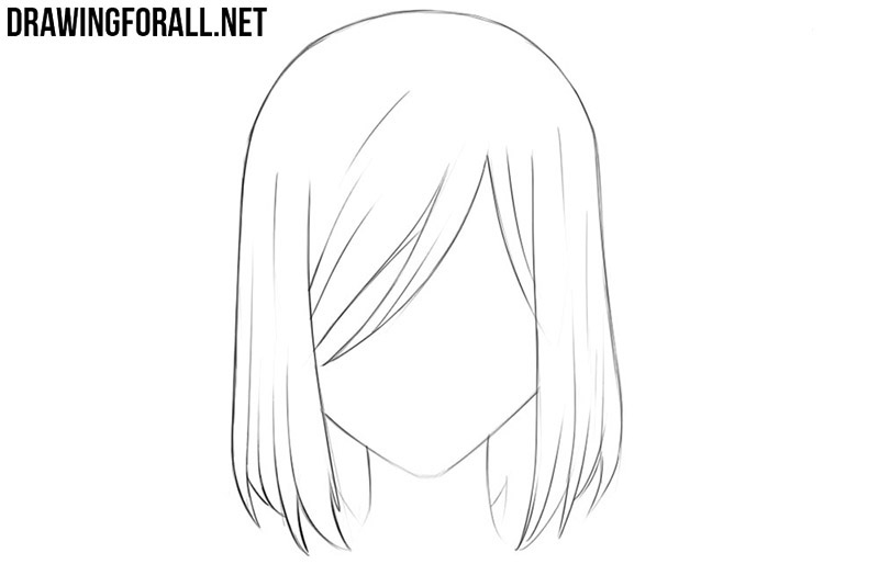 how to draw anime girl hair step by step