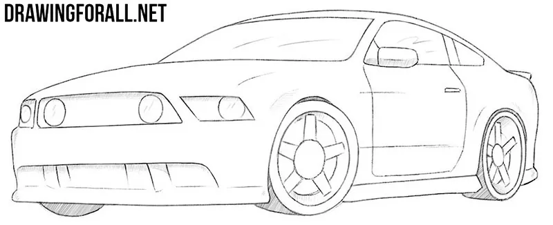 How to draw a muscle car