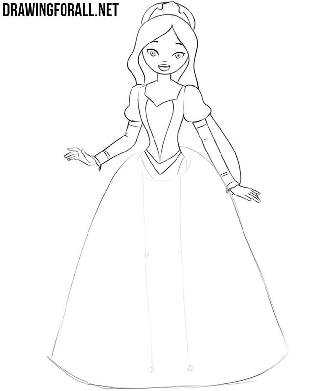 How to draw a princess easy step by step