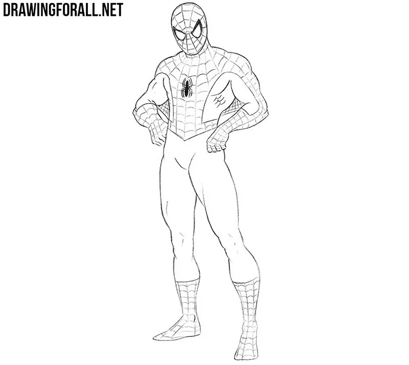 How to draw Spider-Man step by step