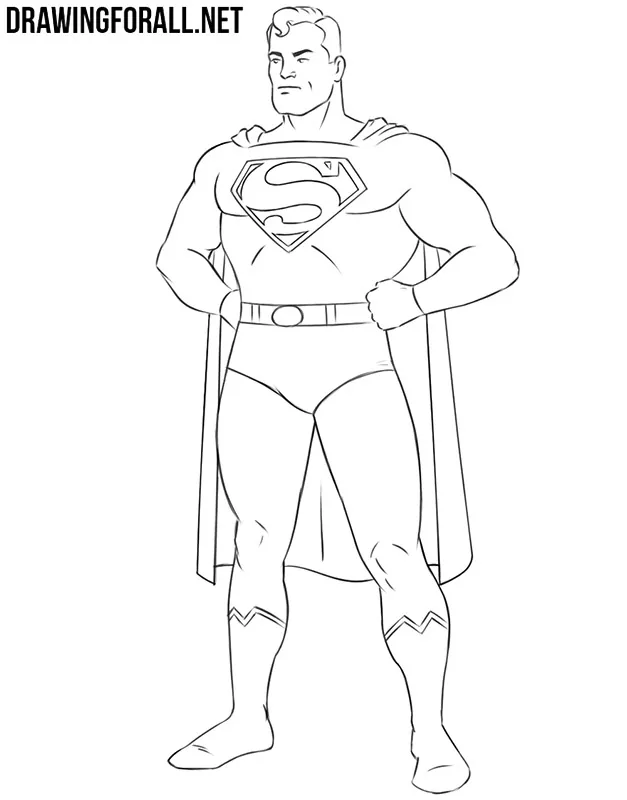 How to draw Superman easy