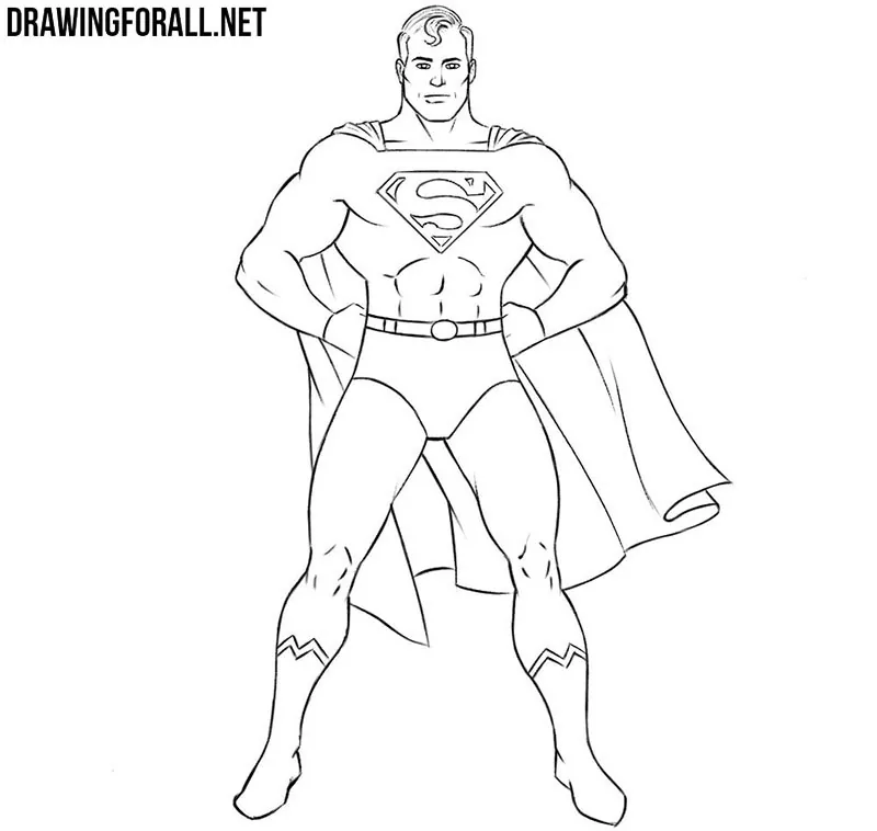 How to draw Superman step by step