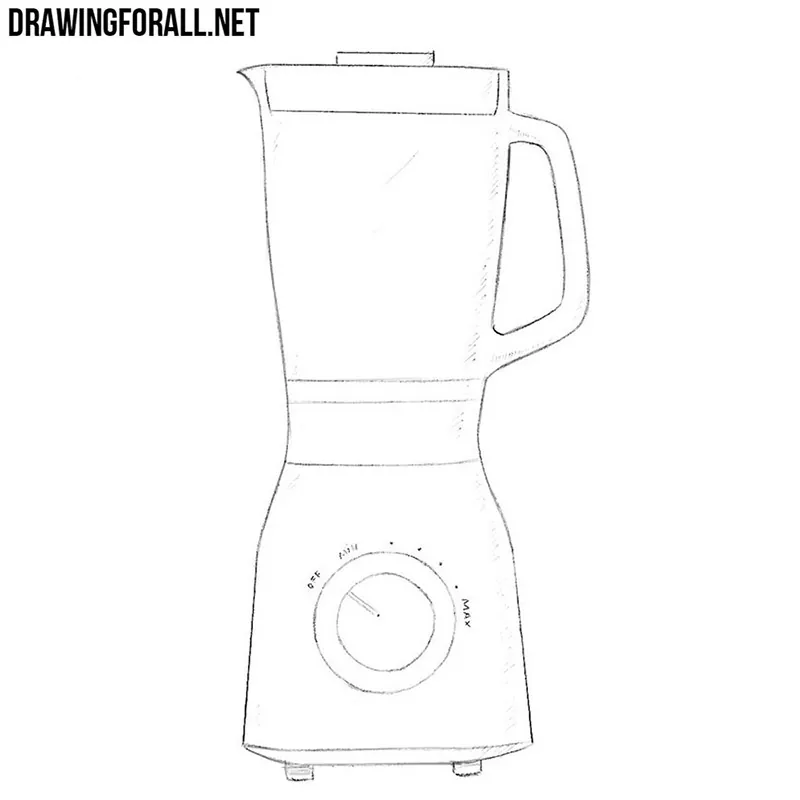 Hand-drawn retro blender sketch kitchenware Vector Image