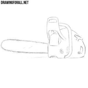 How to draw a chain saw