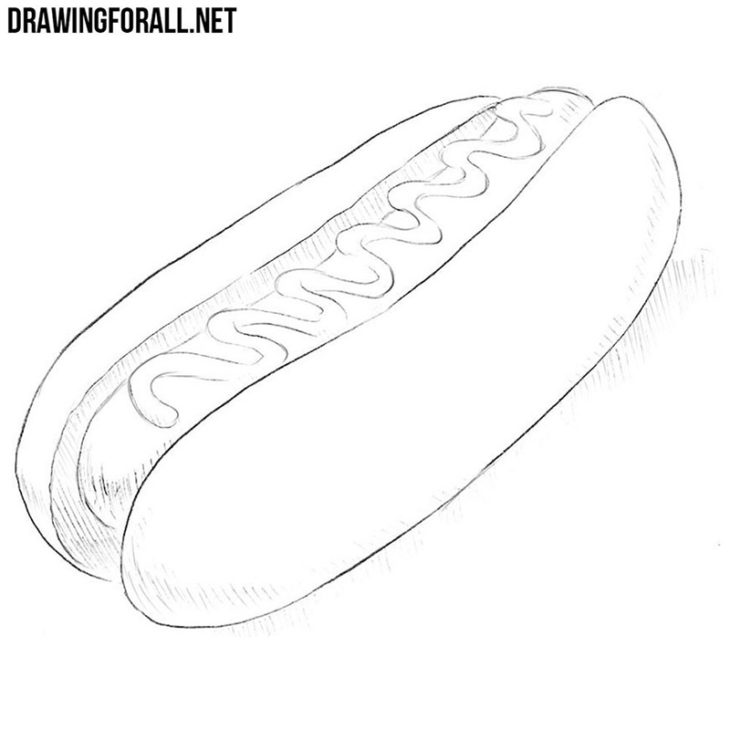 How to draw a hotdog | Drawingforall.net