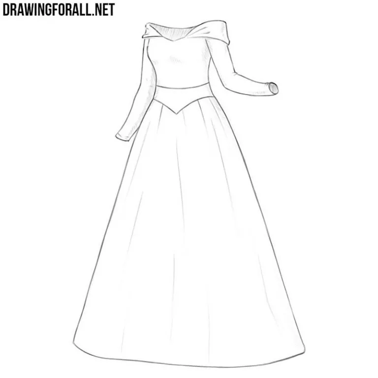 How to draw a princess dress