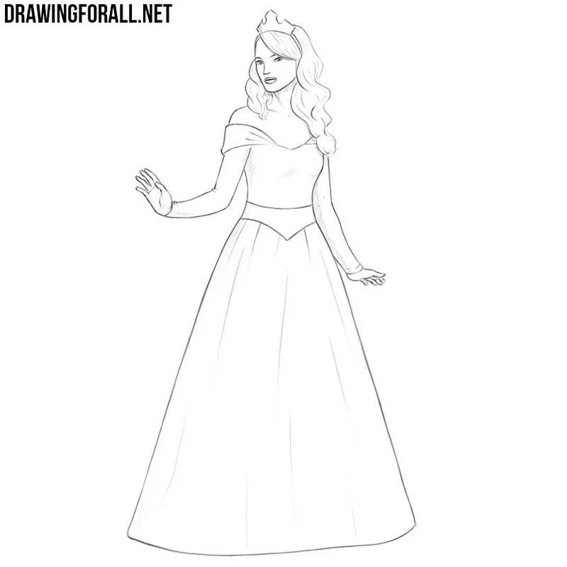 How to Draw a Princess | Drawingforall.net