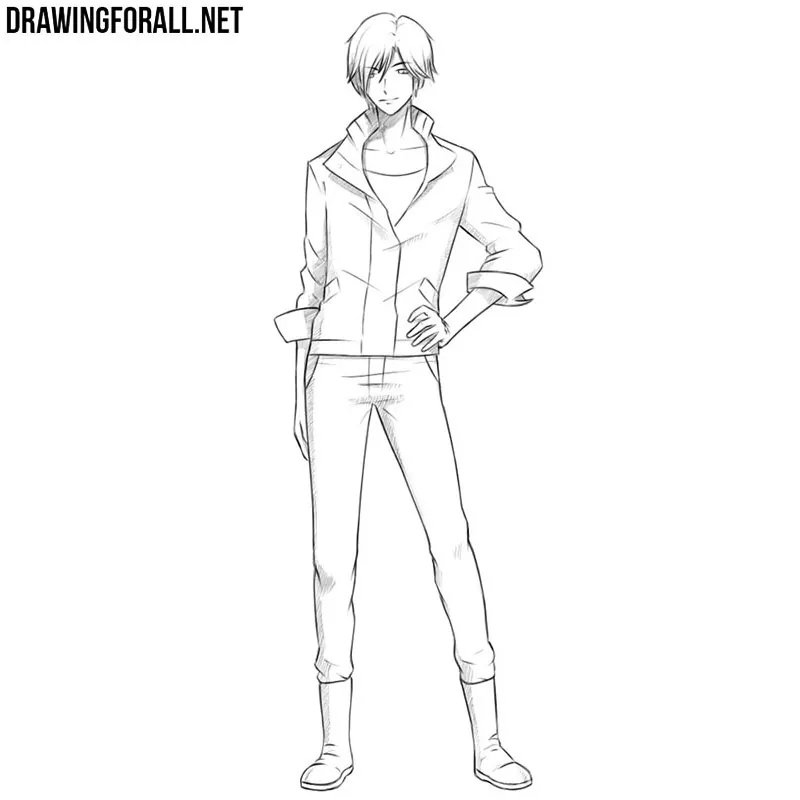 How to Draw a Manga Boy Body 34 View  StepbyStep Pictures  How 2  Draw Manga