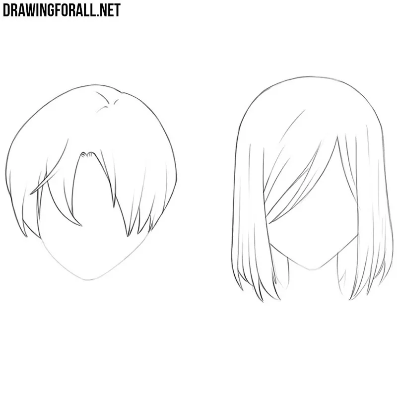 How to Shade Anime Hair Step by Step  AnimeOutline  Dessin de cheveux  Dessin coiffure Cheveux dessin