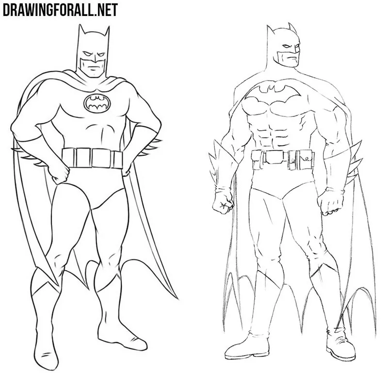 How to draw Batman costumes
