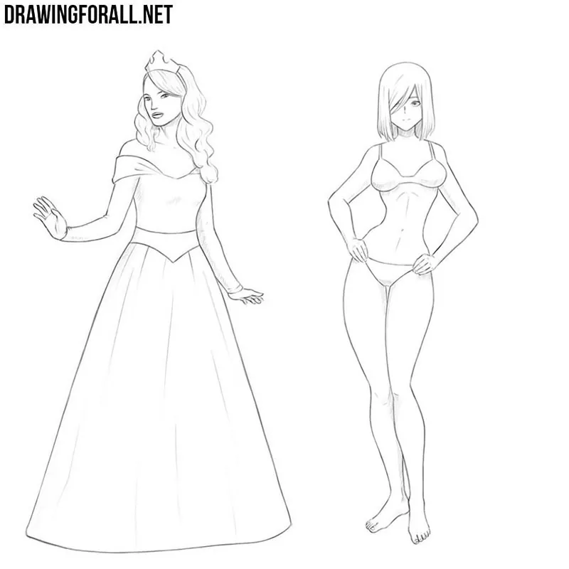 How to draw girls step by step