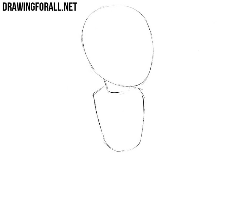 Sketching Sub-Zero’s large head, small torso, and short neck