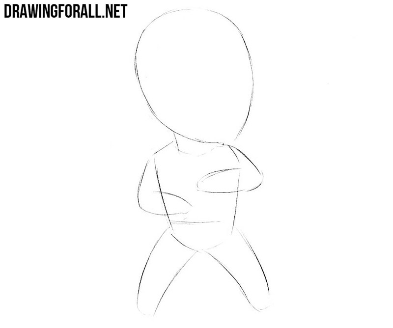 Adding Sub-Zero’s rounded arms and legs in a fighting pose